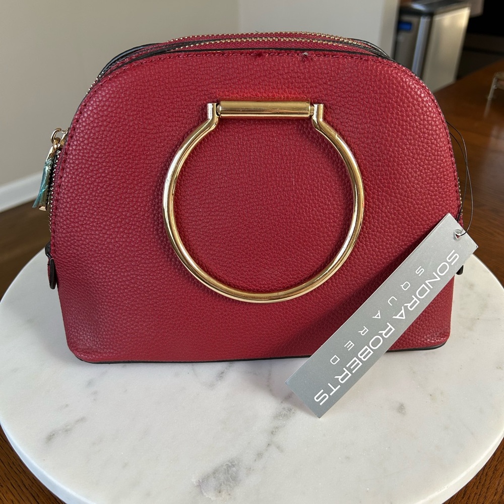 Sondra Roberts Red Leather Bag